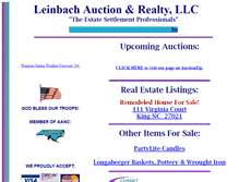 Tablet Screenshot of leinbachauctions.com